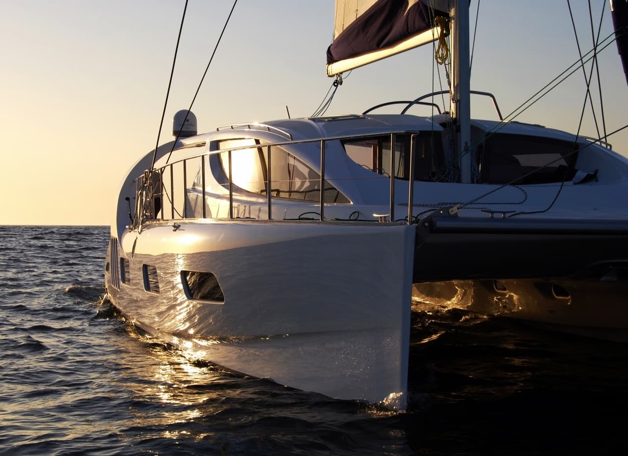 Ventum catamaran at sunset